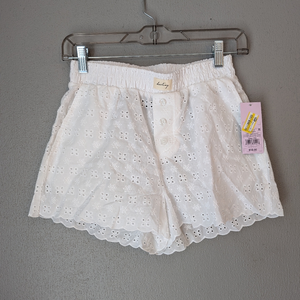 Wild Fable Darling White Eyelet Pull On Shorts Xs